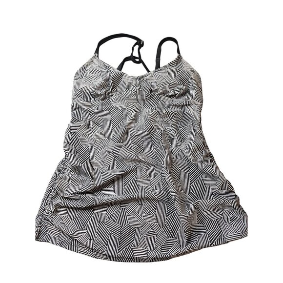 Ingrid & Isabel Maternity Black & White Strappy Back‎ Tankini Swim Top Small - Picture 2 of 7